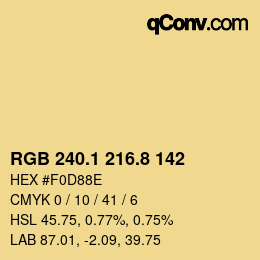 Color code: RGB 240.1 216.8 142 | qconv.com