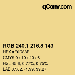 Color code: RGB 240.1 216.8 143 | qconv.com