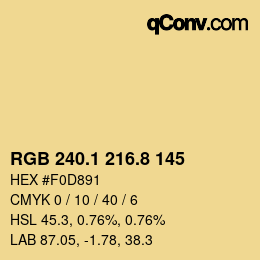 カラーコード: RGB 240.1 216.8 145 | qconv.com