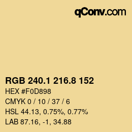Color code: RGB 240.1 216.8 152 | qconv.com