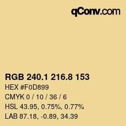Color code: RGB 240.1 216.8 153 | qconv.com