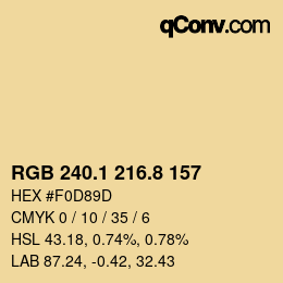 Color code: RGB 240.1 216.8 157 | qconv.com