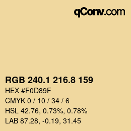 Color code: RGB 240.1 216.8 159 | qconv.com