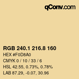 Color code: RGB 240.1 216.8 160 | qconv.com