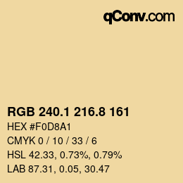 Color code: RGB 240.1 216.8 161 | qconv.com
