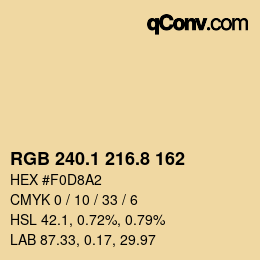 Color code: RGB 240.1 216.8 162 | qconv.com