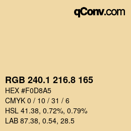 Color code: RGB 240.1 216.8 165 | qconv.com