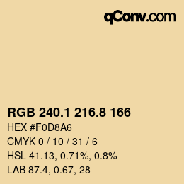 Código de color: RGB 240.1 216.8 166 | qconv.com