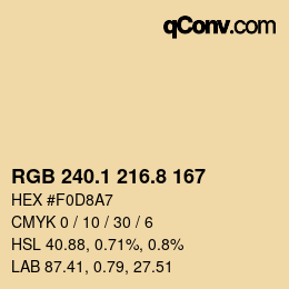 Farbcode: RGB 240.1 216.8 167 | qconv.com