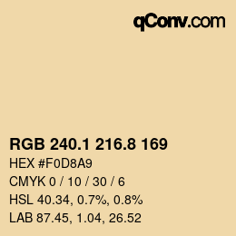 Color code: RGB 240.1 216.8 169 | qconv.com