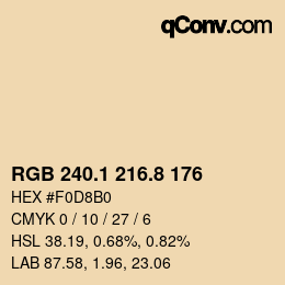 Color code: RGB 240.1 216.8 176 | qconv.com