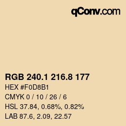 Color code: RGB 240.1 216.8 177 | qconv.com