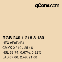 Color code: RGB 240.1 216.8 180 | qconv.com