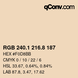 Color code: RGB 240.1 216.8 187 | qconv.com