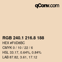 カラーコード: RGB 240.1 216.8 188 | qconv.com