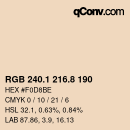 カラーコード: RGB 240.1 216.8 190 | qconv.com
