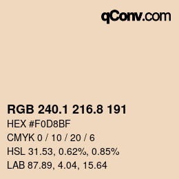 Color code: RGB 240.1 216.8 191 | qconv.com