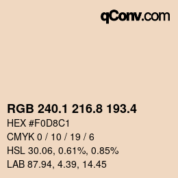 カラーコード: RGB 240.1 216.8 193.4 | qconv.com