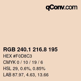 Color code: RGB 240.1 216.8 195 | qconv.com