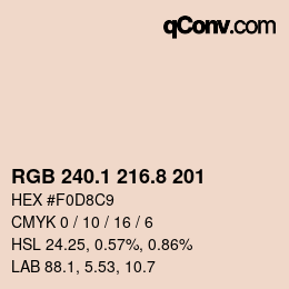 Color code: RGB 240.1 216.8 201 | qconv.com