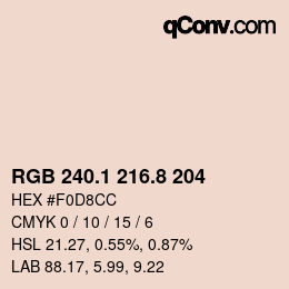 Color code: RGB 240.1 216.8 204 | qconv.com