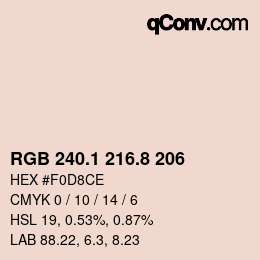 Farbcode: RGB 240.1 216.8 206 | qconv.com