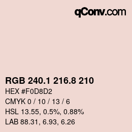 Color code: RGB 240.1 216.8 210 | qconv.com