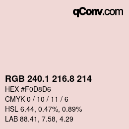 Farbcode: RGB 240.1 216.8 214 | qconv.com