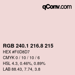 Color code: RGB 240.1 216.8 215 | qconv.com