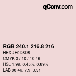 Color code: RGB 240.1 216.8 216 | qconv.com