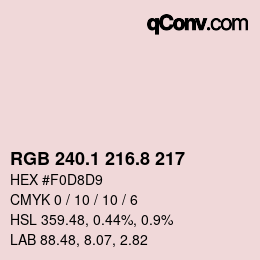 カラーコード: RGB 240.1 216.8 217 | qconv.com