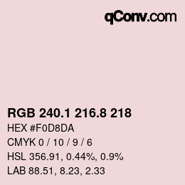 Color code: RGB 240.1 216.8 218 | qconv.com