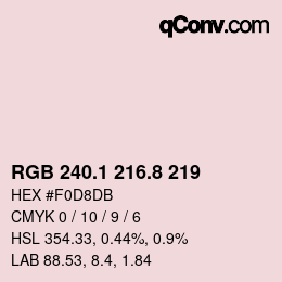 Color code: RGB 240.1 216.8 219 | qconv.com