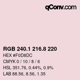 Color code: RGB 240.1 216.8 220 | qconv.com