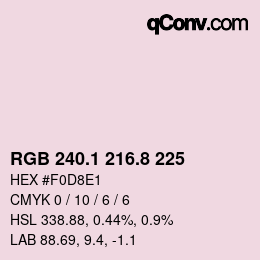 Color code: RGB 240.1 216.8 225 | qconv.com