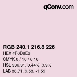 Color code: RGB 240.1 216.8 226 | qconv.com