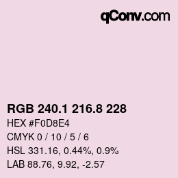 Color code: RGB 240.1 216.8 228 | qconv.com