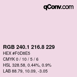 Color code: RGB 240.1 216.8 229 | qconv.com