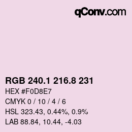 Color code: RGB 240.1 216.8 231 | qconv.com
