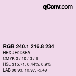 カラーコード: RGB 240.1 216.8 234 | qconv.com