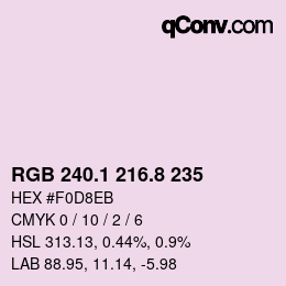 Color code: RGB 240.1 216.8 235 | qconv.com
