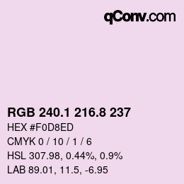 カラーコード: RGB 240.1 216.8 237 | qconv.com