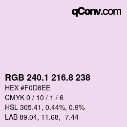 Color code: RGB 240.1 216.8 238 | qconv.com