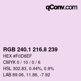 Color code: RGB 240.1 216.8 239 | qconv.com
