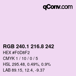 Color code: RGB 240.1 216.8 242 | qconv.com