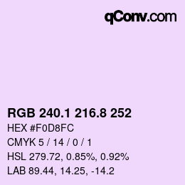 Color code: RGB 240.1 216.8 252 | qconv.com