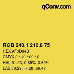 カラーコード: RGB 240.1 216.8 75 | qconv.com