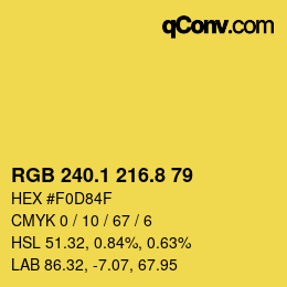 カラーコード: RGB 240.1 216.8 79 | qconv.com