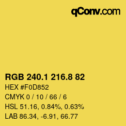 カラーコード: RGB 240.1 216.8 82 | qconv.com