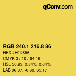 カラーコード: RGB 240.1 216.8 86 | qconv.com
